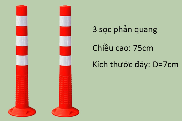 Cột chia làn đường 75cm màu đỏ BB.Safety.BB GT- 75A